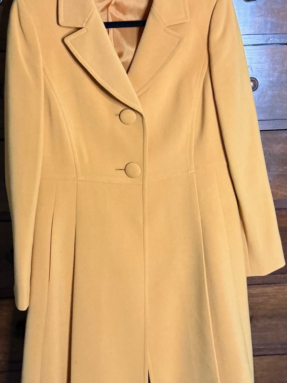 Tailored Women's Mustard Yellow Wool-Blend Blazer Coat
